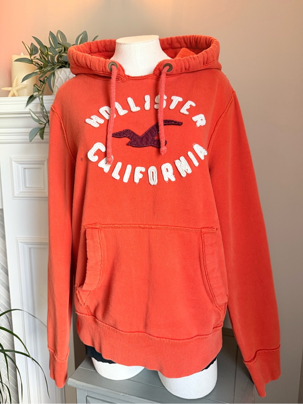 Y2K Vintage Hollister California Orange Hoodie Men’s Large